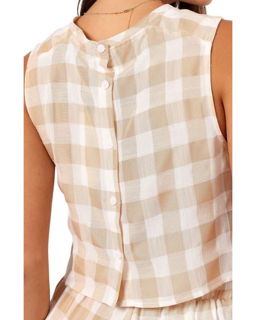 Petal & Pup Brown Jemmy Button Back Crop Shell