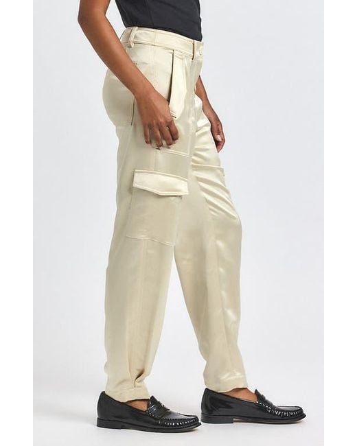 10 Crosby Derek Lam Natural Elian Stretch Satin Utility Pants
