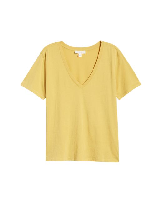 Treasure & Bond Yellow Oversize V-neck Cotton T-shirt