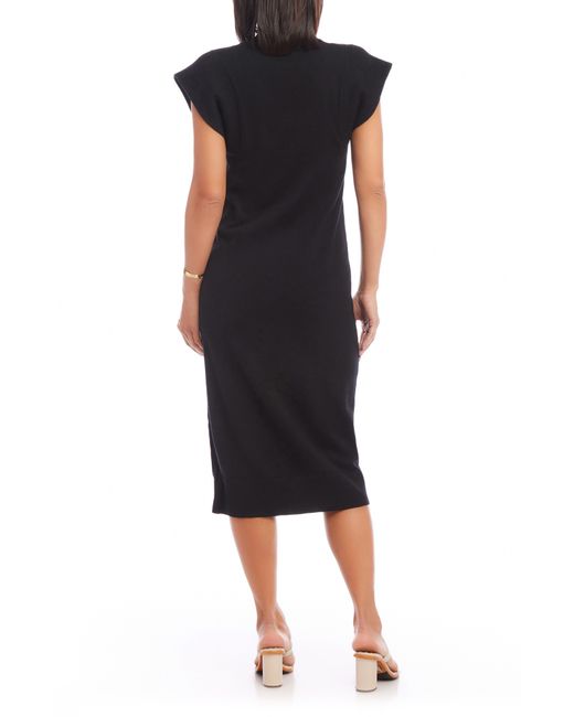 Karen Kane Black V-neck Cap Sleeve Sweater Dress