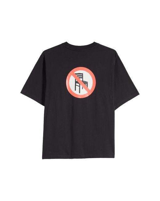 BOILER ROOM Black No Sitting Cotton Graphic T-shirt for men