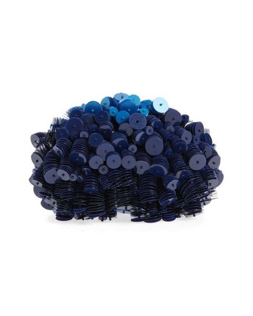 Anya Hindmarch Blue Sea Urchin Paillette Embellished Clutch