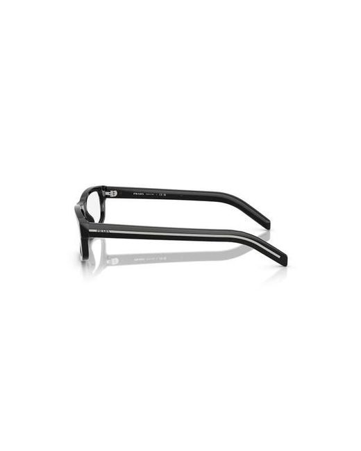 Prada Black 57Mm Rectangle Optical Glasses for men
