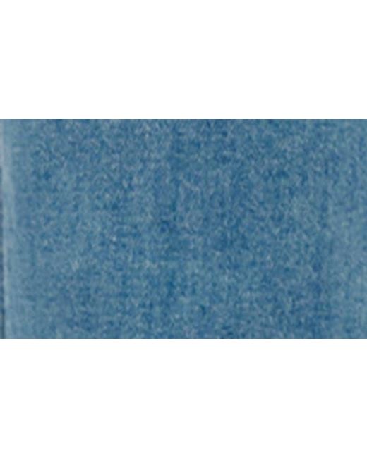 Bayeas Blue Ripped Mid Rise Slim Straight Leg Jeans