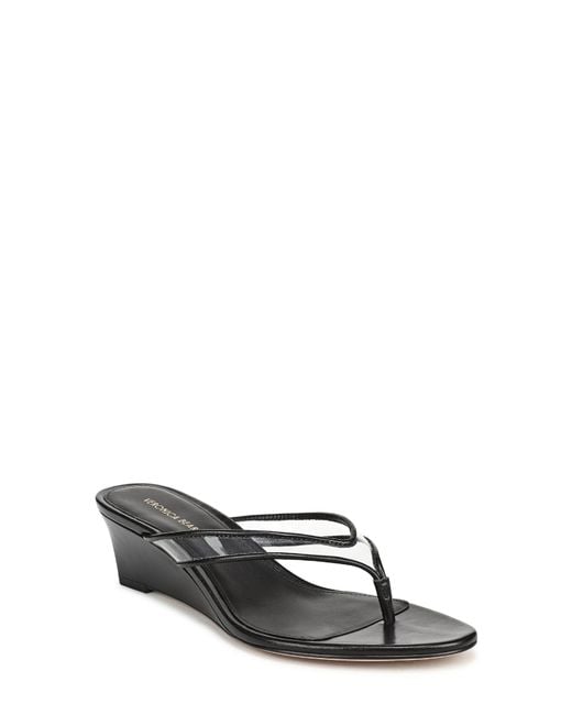 Veronica Beard Black Clea Wedge Flip Flop