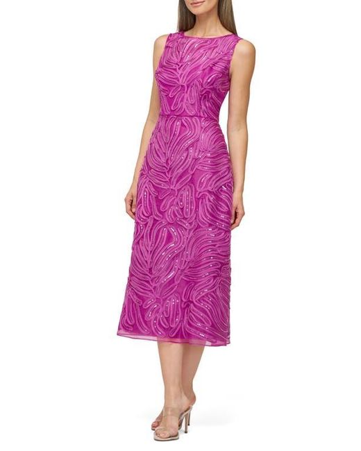 JS Collections Purple Sequin Soutache Lace Cocktail Dress