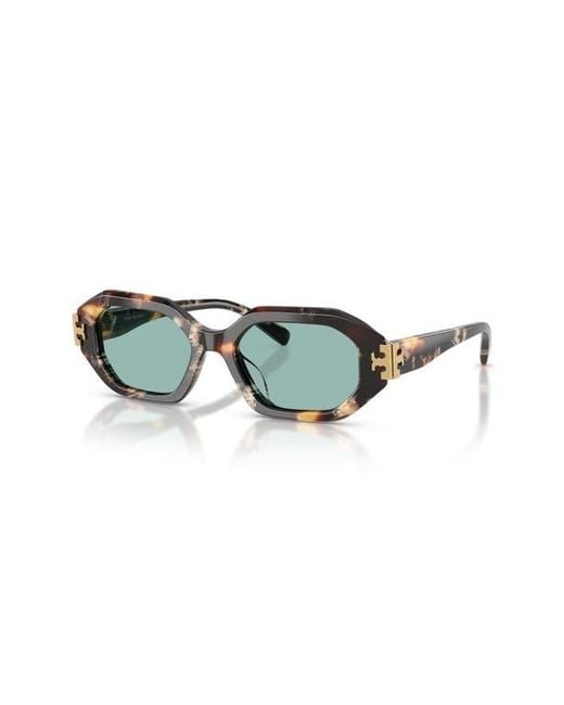 Tory Burch Green Geometric Sunglasses