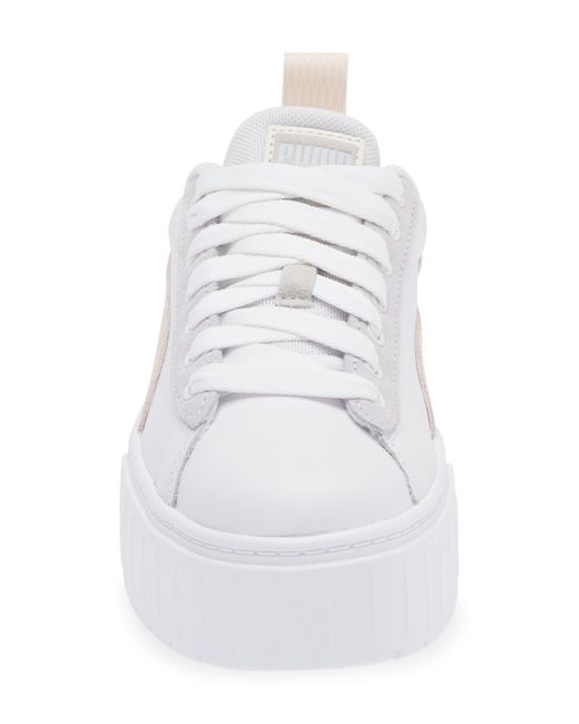PUMA White Mayze Platform Sneaker