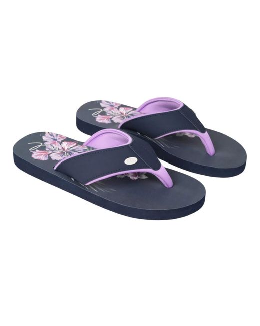 Animal Blue Leaf Print Flip Flops