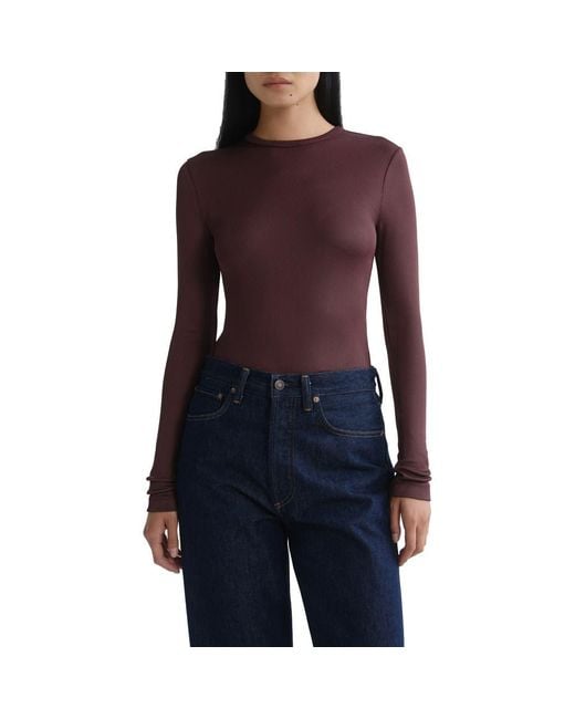 Agolde Purple Delphi Slim Ribbed Tee