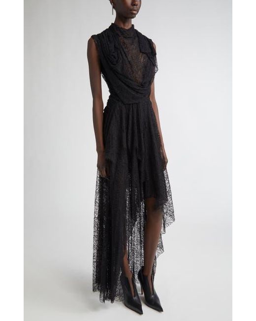 Alexander McQueen Black Cobweb Lace Gown