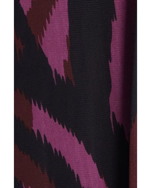 Anne Klein Women's Purple Abstract Print Twist Front Long Sleeve Mesh Maxi  Dress - hulwithkids.com