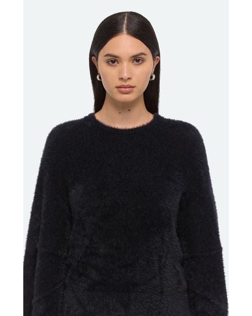 Helmut Lang Black Apex Eyelash Faux Fur Sweater