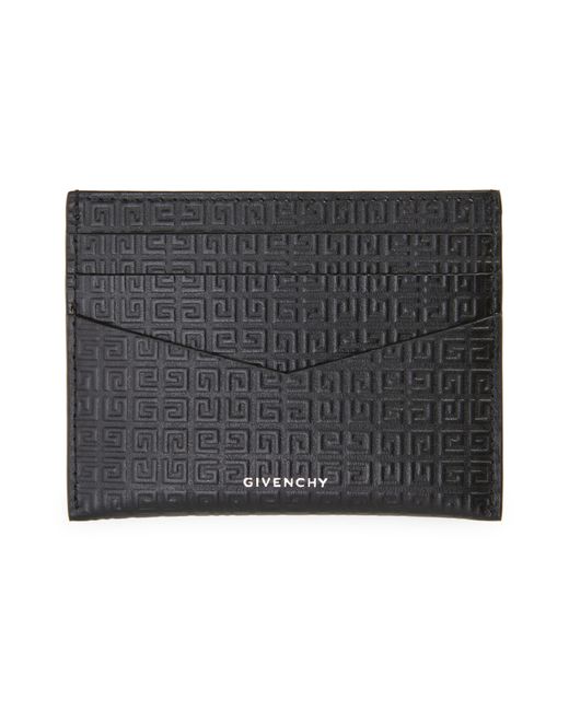 Givenchy Gray 4g Debossed Leather Card Holder for men