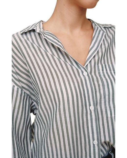 Bella Dahl Gray Oversize Pocket Shirt