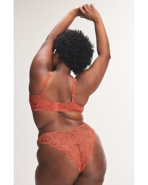 Savage x Fenty Red Romantic Corded Lace Unlined Underwire Bra