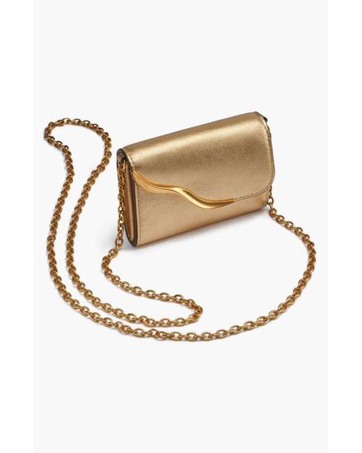 Donna Karan White Malverne Metallic Wallet On String