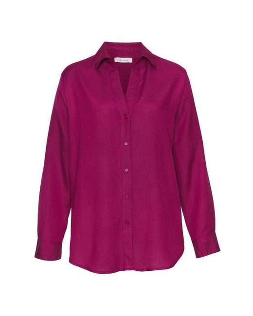 Lascana Purple Button Down Blouse