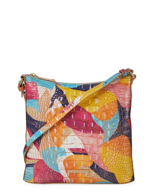 Brahmin Multicolor Katie Croc Embossed Leather Crossbody Bag