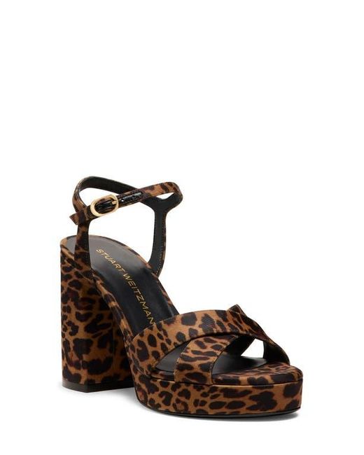 Stuart Weitzman Brown Dayna Ankle Strap Platform Sandal
