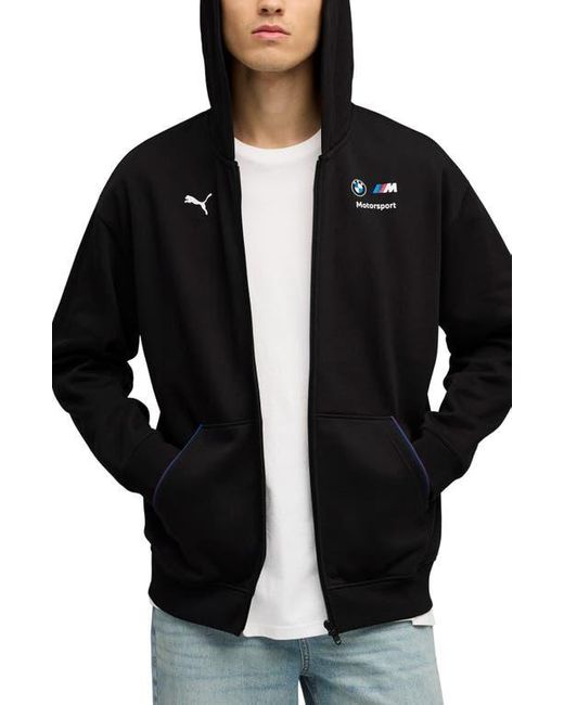 PUMA Black X Bmw M Motorsport Graphic Zip-Up Hoodie for men