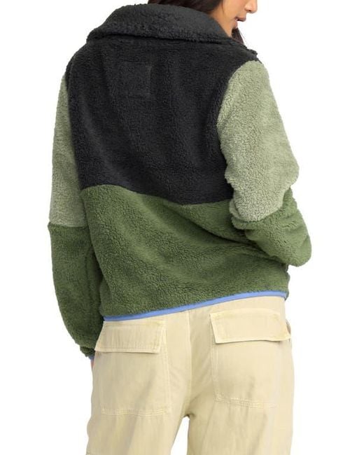Billabong Green Switchback Zip High Pile Fleece Jacket