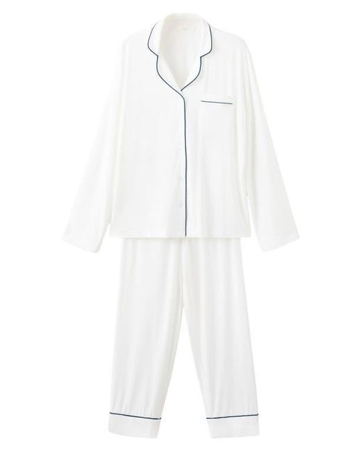 Mango White Piped Pajamas