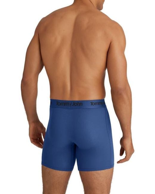Tommy John Blue Second Skin 6-Inch Boxer Briefs for men