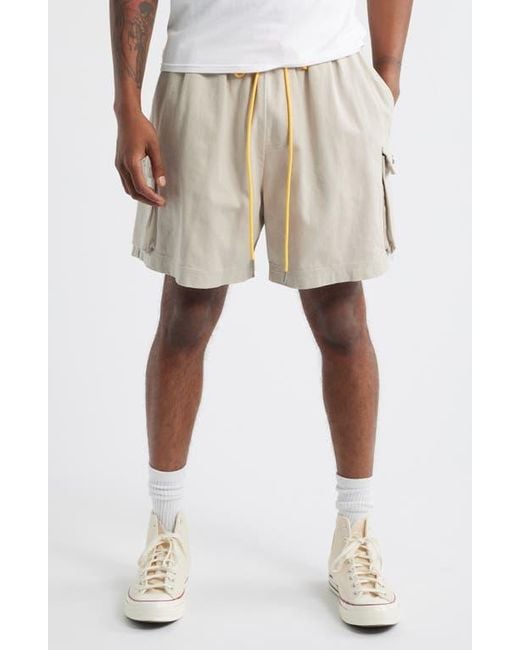 DIET STARTS MONDAY Natural Cotton Drawstring Cargo Shorts for men