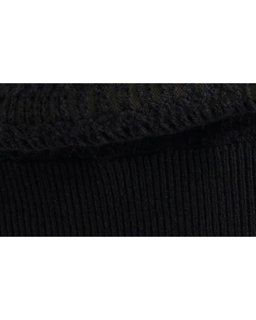DKNY Black Open Stitch Sweater