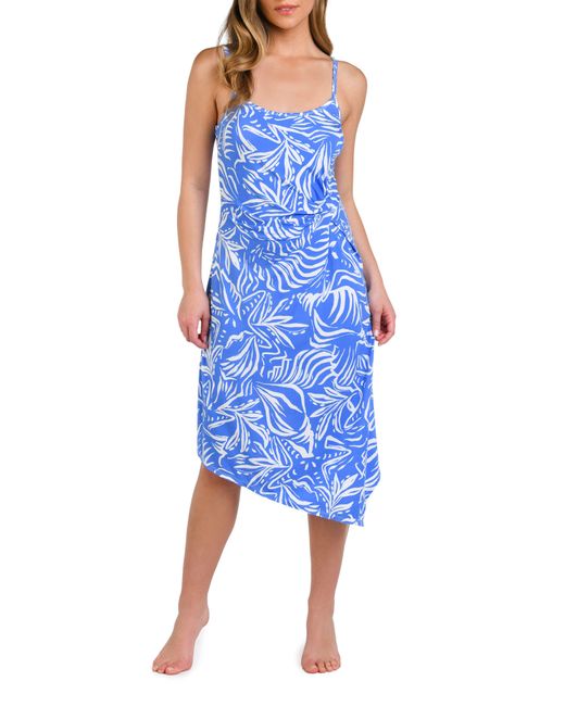 La Blanca Blue Beachside Bay Asymmetric Cover-up Dress