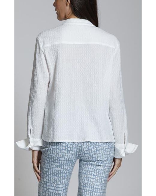 Apny Gray Ruffled Button-Up Top