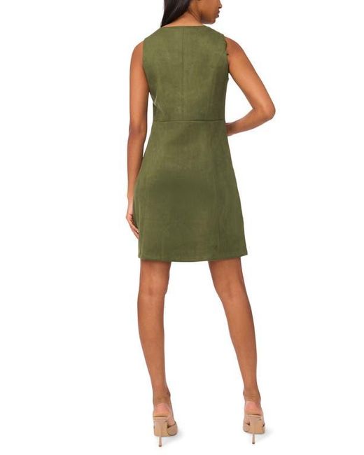 Halogen® Green Zip Front Sleeveless Minidress