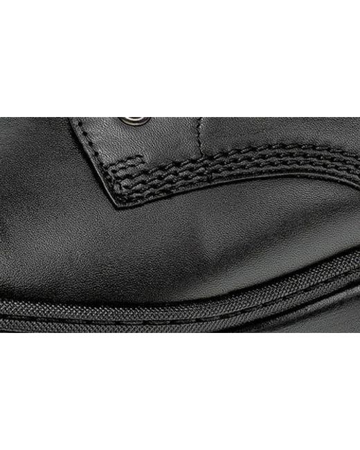 Gabor Black Leather Combat Boot