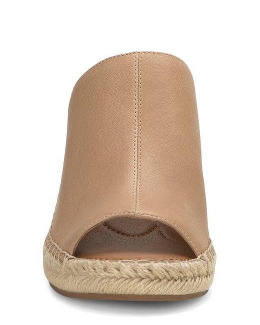 Lucky Brand Brown Cabriah Espadrille Platform Wedge Slide Sandal