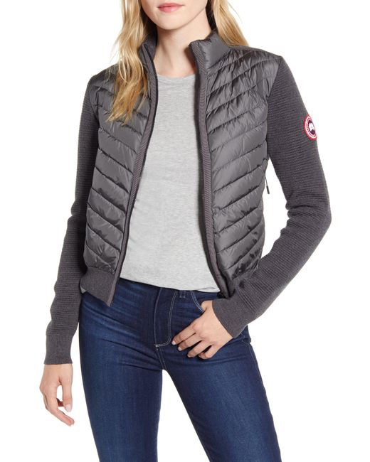 Canada Goose Gray Hybridge Quilted & Knit Jacket