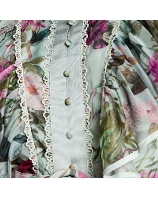 Coast White Long Sleeve Printed Organza Shirt Dress