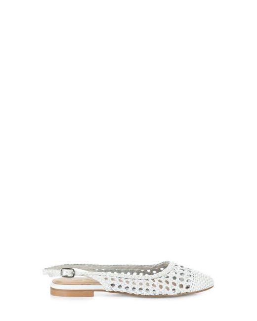 Bos. & Co. White Willow Slingback Cap Toe Flat