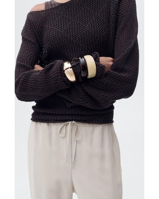 Mango Natural Elastic Waist Flowy Pants