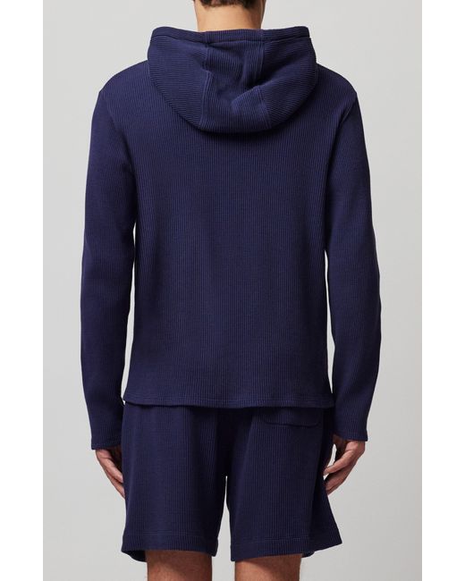 ATM Blue Waffle Knit Hoodie for men