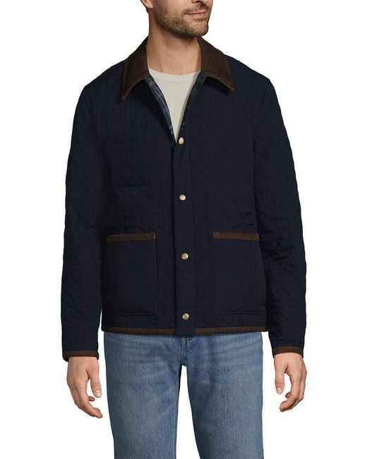 Lands' End Black Reversible Insulated Barn Jacket for men