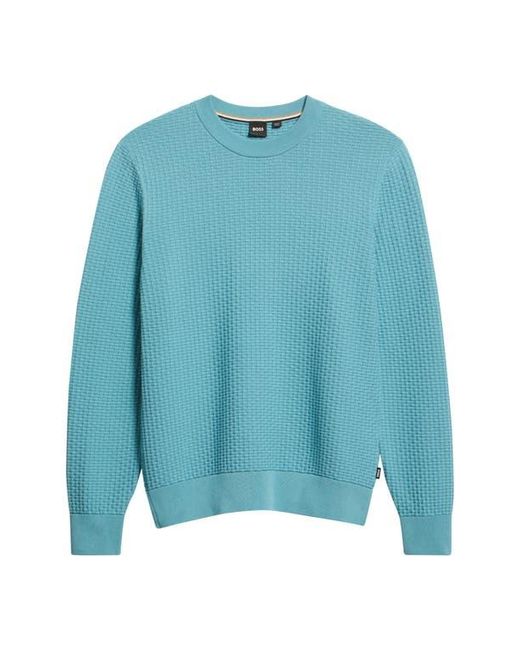 Boss Blue Imberto Textured Sweater for men
