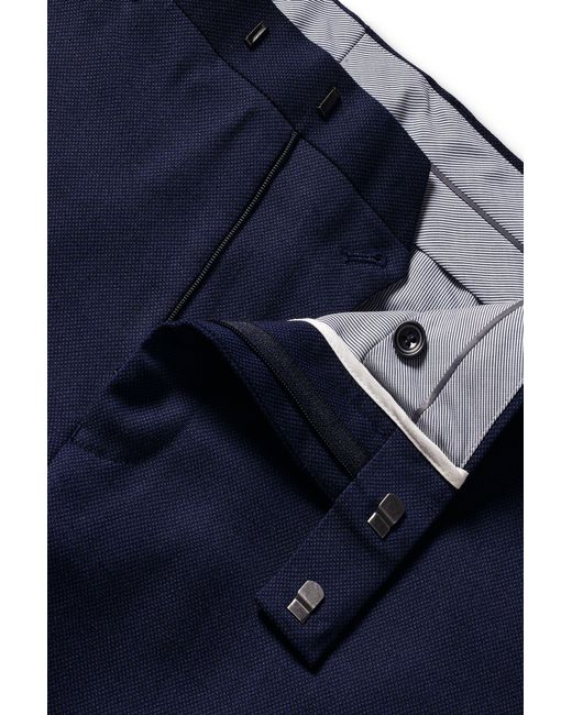 Charles Tyrwhitt Blue Slim Fit Natural Stretch Birdseye Suit Trouser for men