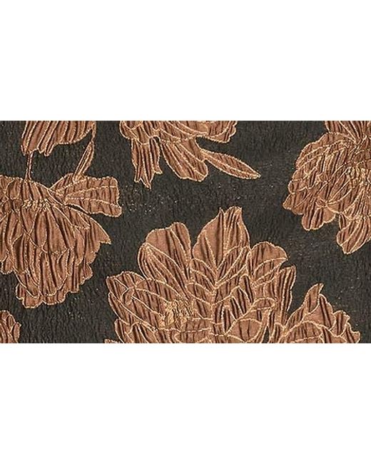 Donna Karan Black Metallic Floral Jacquard Sheath Dress