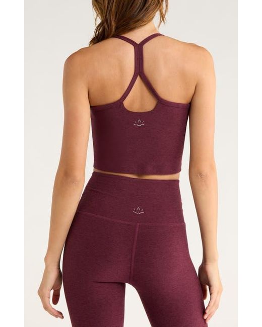 Beyond Yoga Purple Space Dye Slim Racerback Crop Tank