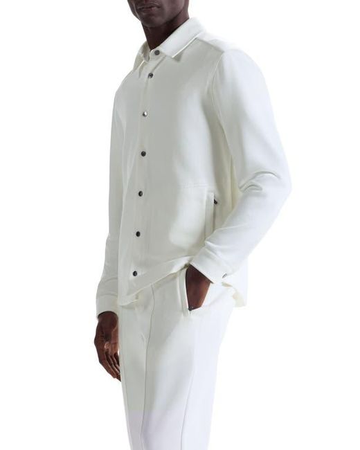 Bugatchi White Soft Touch Snap-Up Shirt for men