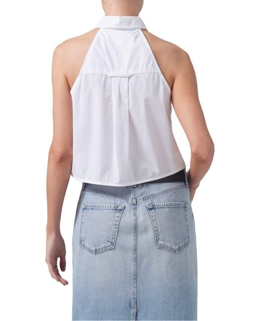 Citizens of Humanity Blue Adeline Sleeveless Button-up Top