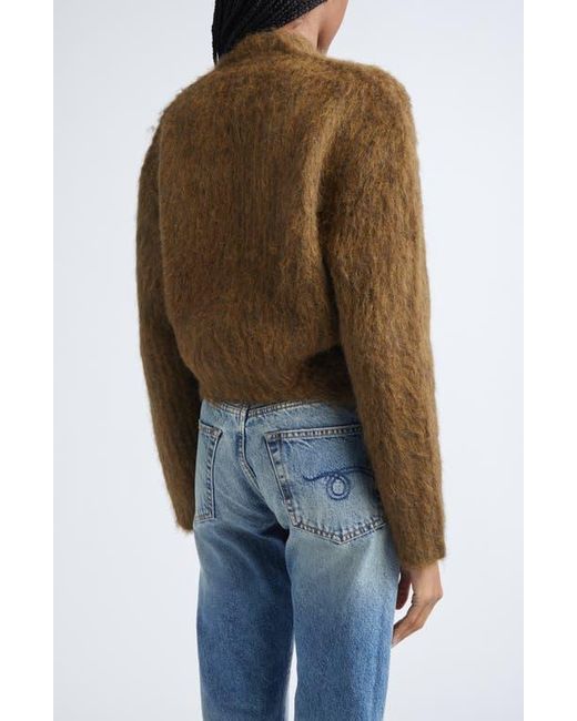 R13 Brown Split Hem Rib Alpaca & Wool Blend Cardigan