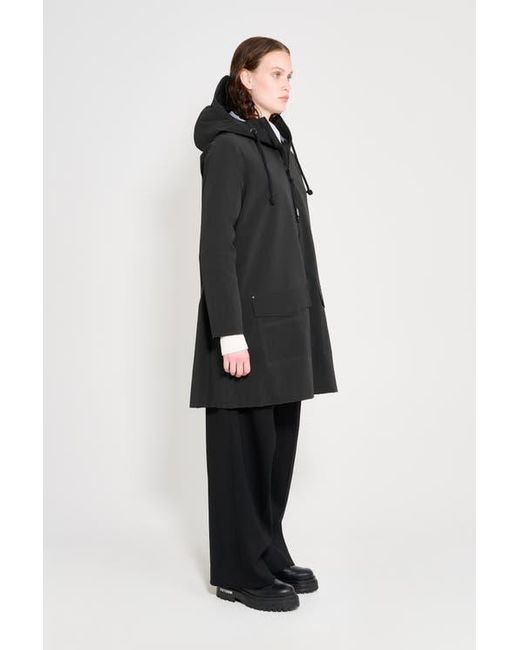 Stutterheim Black Mosebacke Patch Matte Raincoat