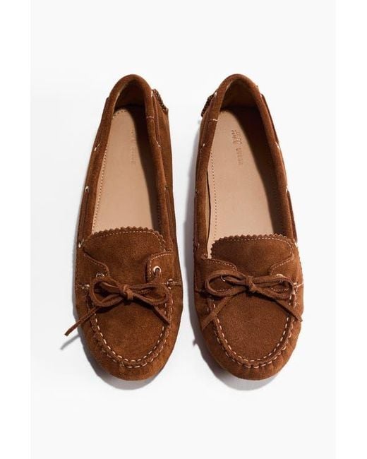 H&M Brown Leather Deck Shoes